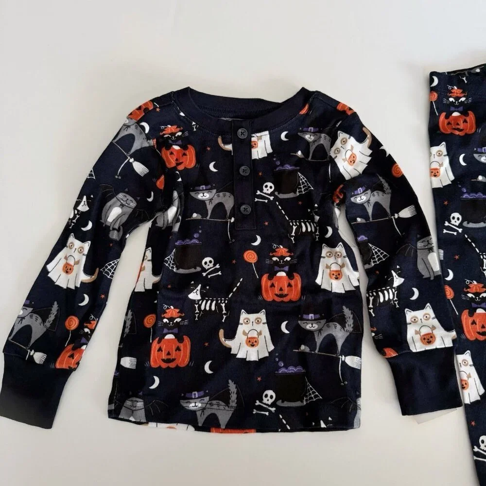 NWT Gymboree kids boys Halloween Cats pajama 12-18 months